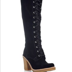 Mid Calf Black Suede Aubree Ugg Boots